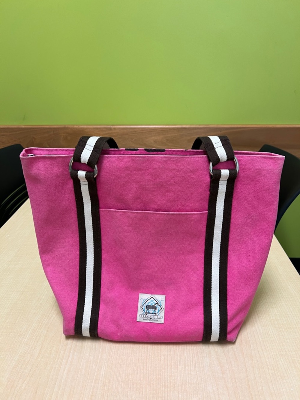 Rebecca Ray American couture blue ribbon pink brown maryann horse tote bag purse - Picture 9 of 14